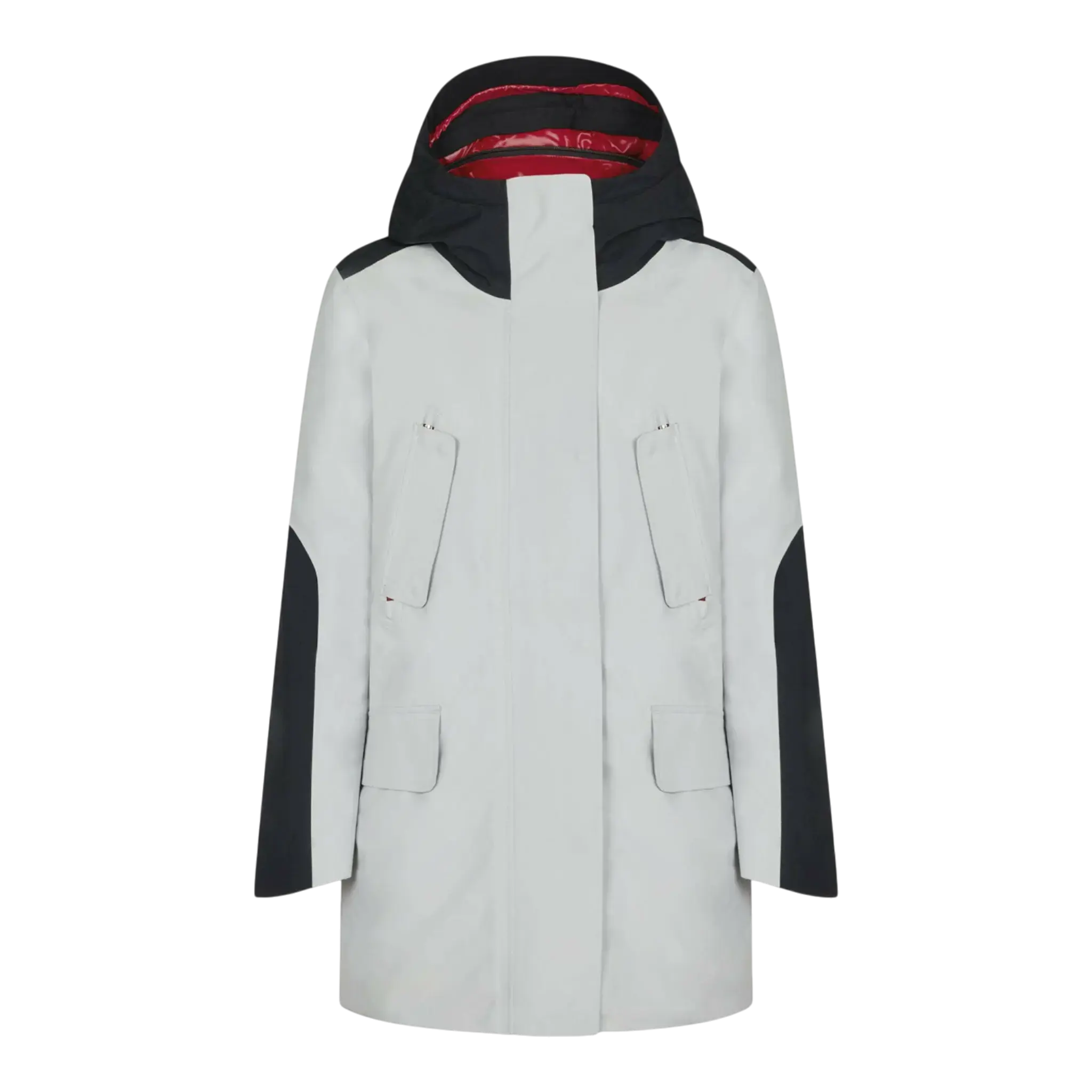 Save The Duck Hero Gore-Tex Hooded Coat in Lunar Grey/Black | Women's