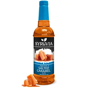 Syruvia Sugar-Free Salted Caramel Syrup, 25.4 fl oz – Premium 0-Calorie Coffee Flavoring, Kosher & Gluten-Free. Perfect for Drinks, Shakes & Desserts