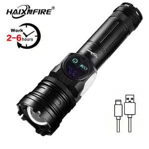 HaixnFire X740 High Power LED flashlight Rechargeable Tactical Zoom flashlight COB Floodlight with 9-mode torch Outdoor magnetic camping light
