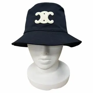 Pre-owned Celine Cotton Small Leather Goods Triomphe Bucket Hat