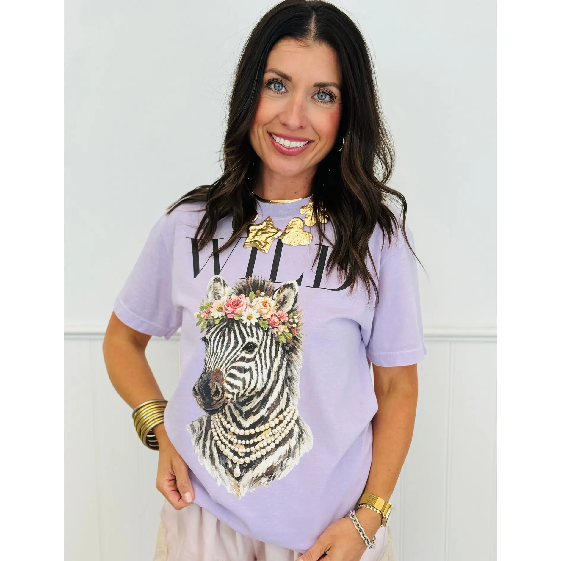 Wild Bloom Zebra Tee (Reg. and Plus)