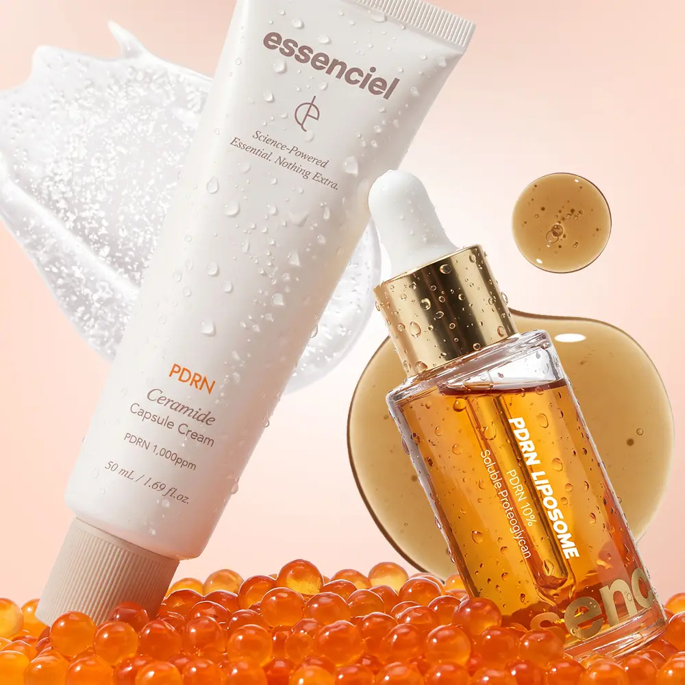 Essenciel PDRN Salmon DNA Skincare Set – Liposome Serum + Ceramide Capsule Cream | Barrier Repairing, Hydrating, Plumping & Skin Renewal | Cares for Look of Fine Lines, Dull & Dry Skin | For Youthful Glass-Looking Skin (30ml + 50ml), Skin Repair, Glow Up
