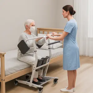 Ergonomic Patient Lift Assist Transfer Wheelchair