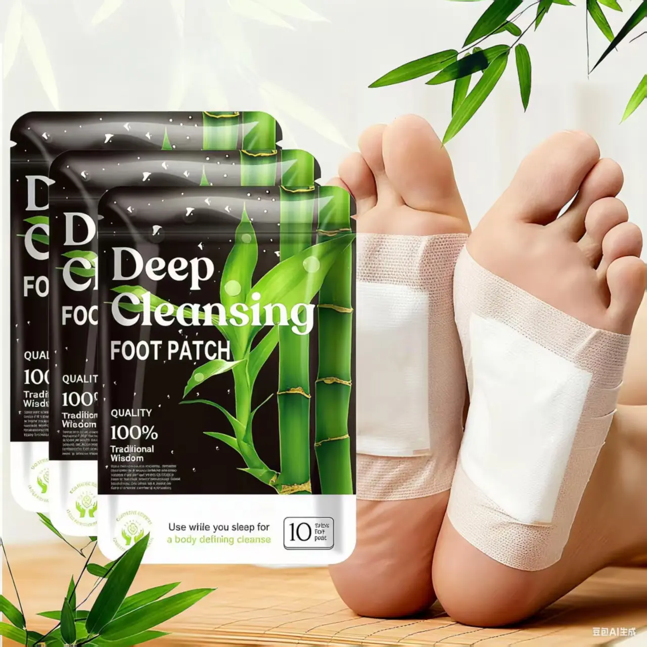 10-30pcs-Ginger & Bamboo Charcoal Natural Cleansing Foot Patches - Soothing, Fatigue Relief, Stress & Mood Masks for Relaxation, Better Sleep (Beauty & Personal Care Hand & Foot Care), Soothing Foot Masks, Fatigue Relief Foot Masks