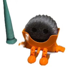 Scrub Holder with Articulated Legs and Drain Hole