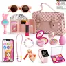 Princess Role Play Toy Set, Role Playing Accessories for Girls Aged 3-8, Includes Realistic Makeup, Phone, Watch, Lipstick, Wallet, Christmas & Birthday Gift
