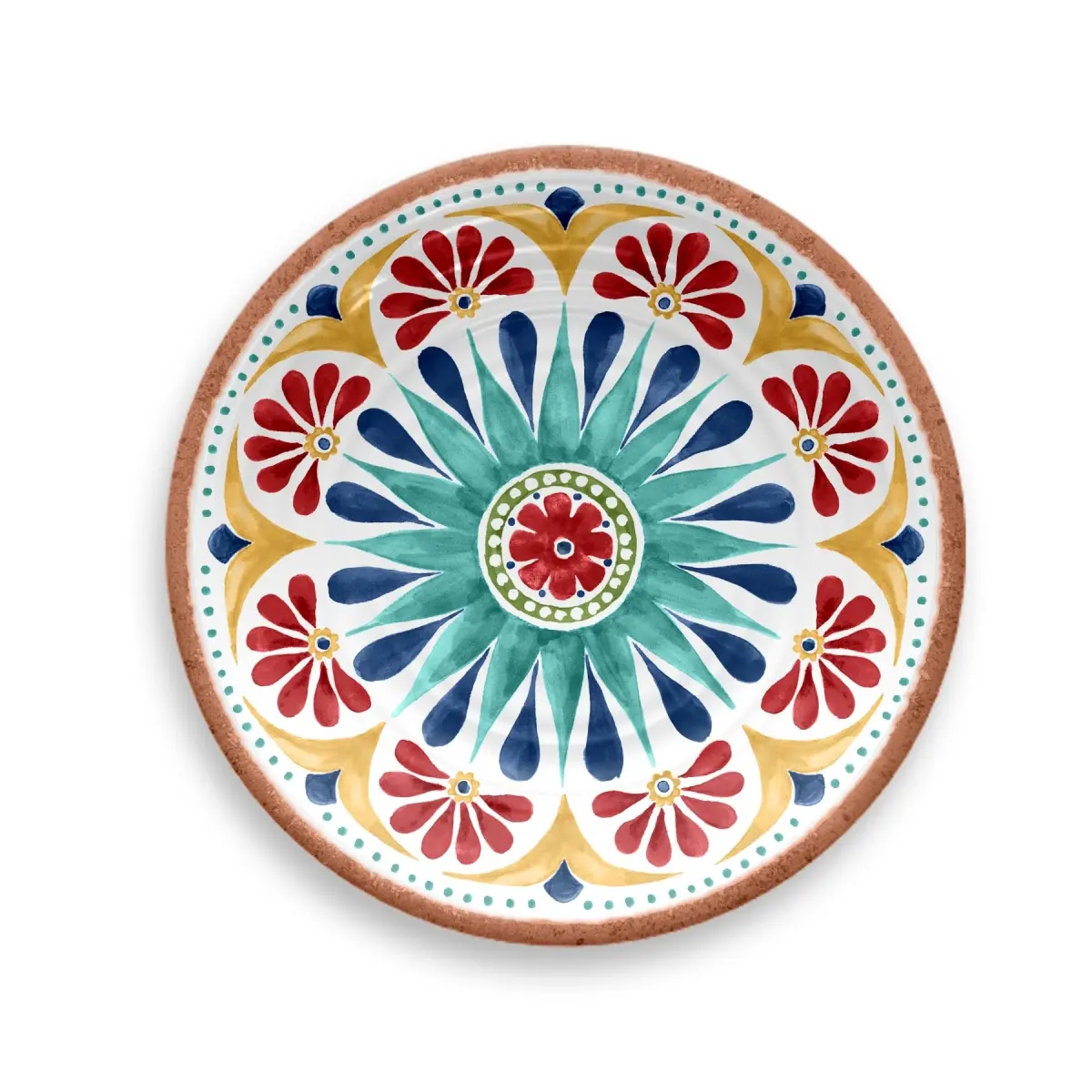 212 MAIN Tarhong PAN1085SPMB Rio Medallion Collectibles Dinner Plate, 6-Piece Shatterproof Melamine Indoor Dinnerware Plate Set, Plate Set Dinnerware