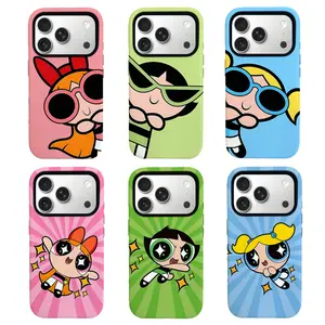 P0werpuff -Girls Cartoon Phone Case, Cute Y2K Aesthetic Cover,  Trendy Retro Kawaii Phone Case For iPhone，Compatible with iPhone 11-17 series and Samsung Galaxy S21-S25 series. Perfect for Her/Him Girly Phone Caseslovely gift