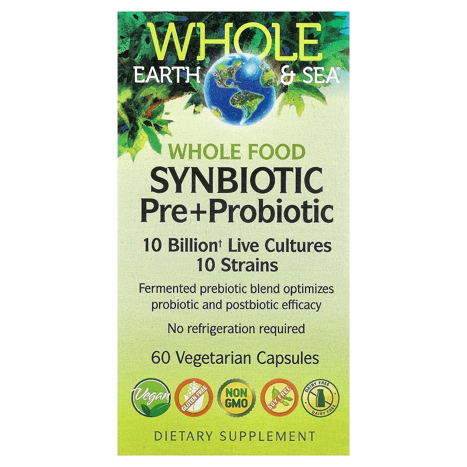 Natural Factors Whole Earth & Sea®, Whole Food Synbiotic Pre+Probiotic, 60 Vegetarian Capsules