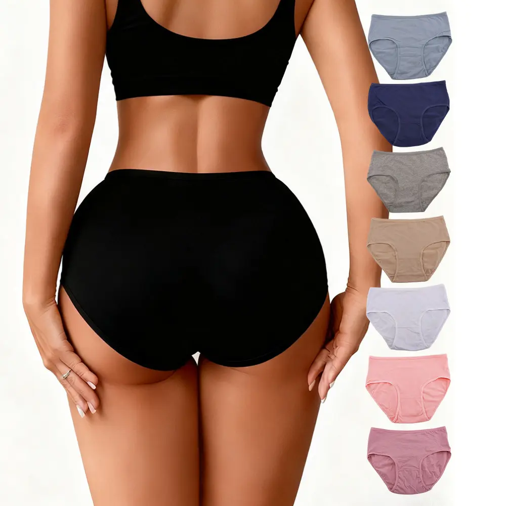 Women's Plus Size Cotton Briefs, High Waist Full Coverage Panties, 7-Pack Soft Breathable Underwear, Comfortable Stretch Fit for Daily Wear & Maternity