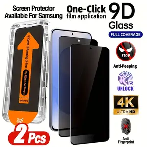 SamsungGalaxy S25 Ultra/S24+/S23 Full Screen Privacy Tempered Glass Film, Fingerprint Unlock Compatible, Auto Dust Removal Bubble-Free Easy Install Set