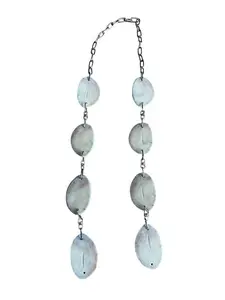 Opele Ifa Ekuele de Hueso de Manati Orula Orunmila Santeria Babalawo Earrings with Blue and White Beads