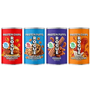Rogue Protein Snacks – High Protein, Probiotic Crunchy Snack Cans, Variety 4-Pack & 8-Pack