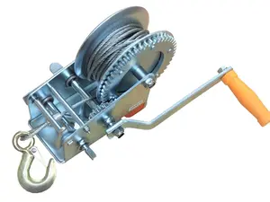 H.D. Hand Winch Dual Gear Steel Cable ATV Towing Trailer Boat 3000 LB