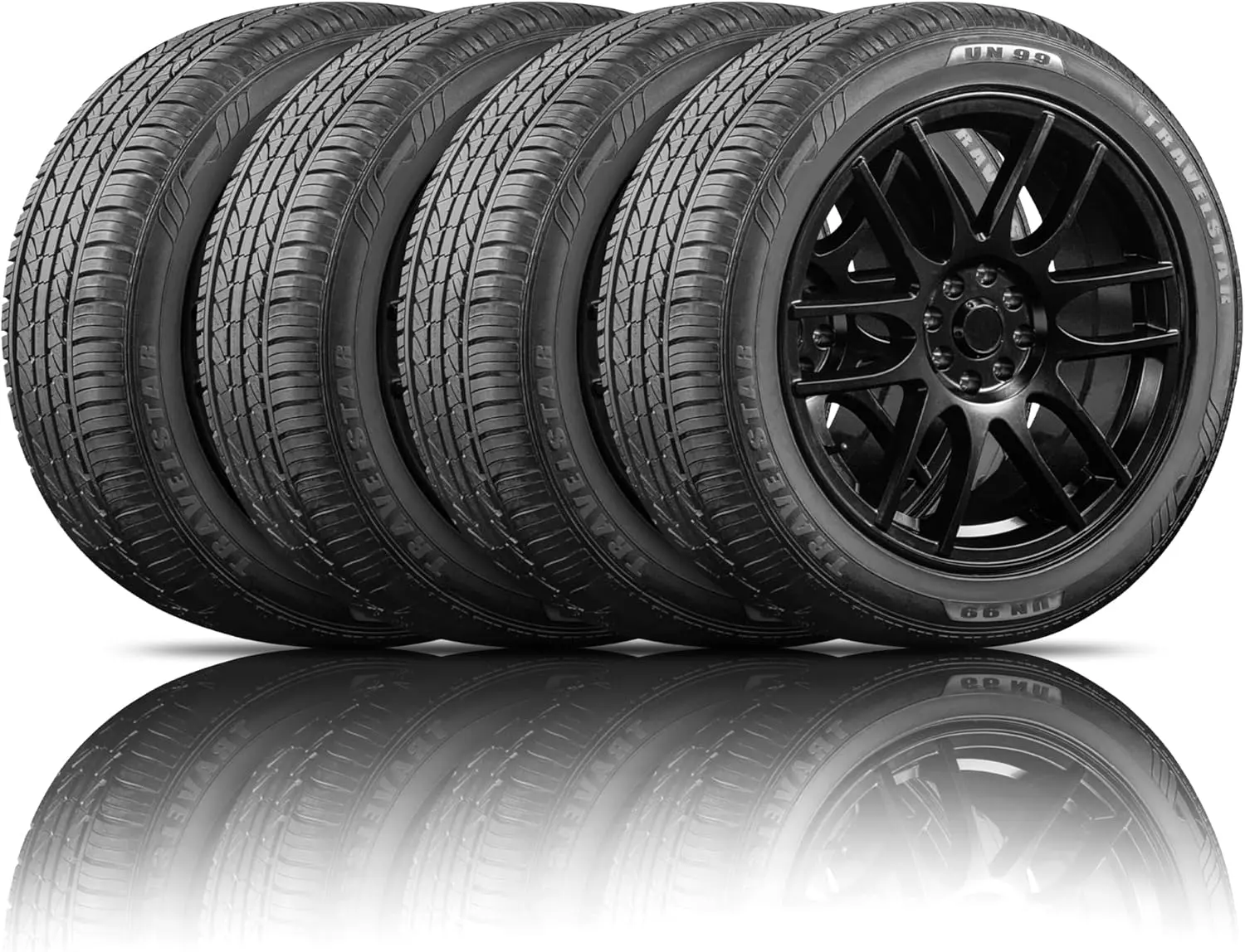 Set of 4 (Four) Travelstar UN99 All Season 195/65R15 91H All Season Radial Passenger Car Tire 195/65/15 - Includes Three-Year Road Hazard Warranty (Tire Only)