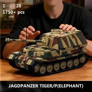 1750pcs Elefant Tank Destroyer Building Blocks Set 1:28 Scale Heavy Tank, High Difficulty Assembly Model for Adults, Creative DIY Home Decor, Collection & Gift