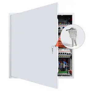 Galvanized Steel Access Panel For Drywall, 25.2 X 25.2 In, Easy Install Hinged Service Panel With Key, For Ceiling, Plumbing And Electrical Applications, 24.4 X 24.4 In Cutout Size, White