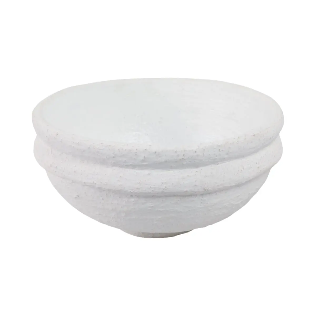 212 MAIN White Pottery Decorative Bowl - Organically Textured, Stylish, Modern Shallow Kitchen Tableware, 12x12 in, Decorative Bowls, Organically Textured Bowls