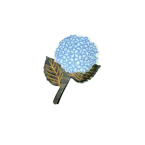 Solar Eclipse Hand-painted Hydrangea Claw Hair Clip in Baby Blue