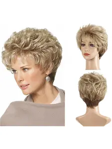 Short Curly Synthetic Wig for Women, Stylish Headpiece Upgrade, Perfect Gift for Friends and Family, Ideal for Parties