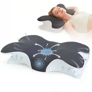Ergonomic C-Shaped Butterfly Neck Pillow, Slow Rebound Memory Foam Sleep Pillow, Transparent Cover with Zipper, Ideal for All Sleeping Positions