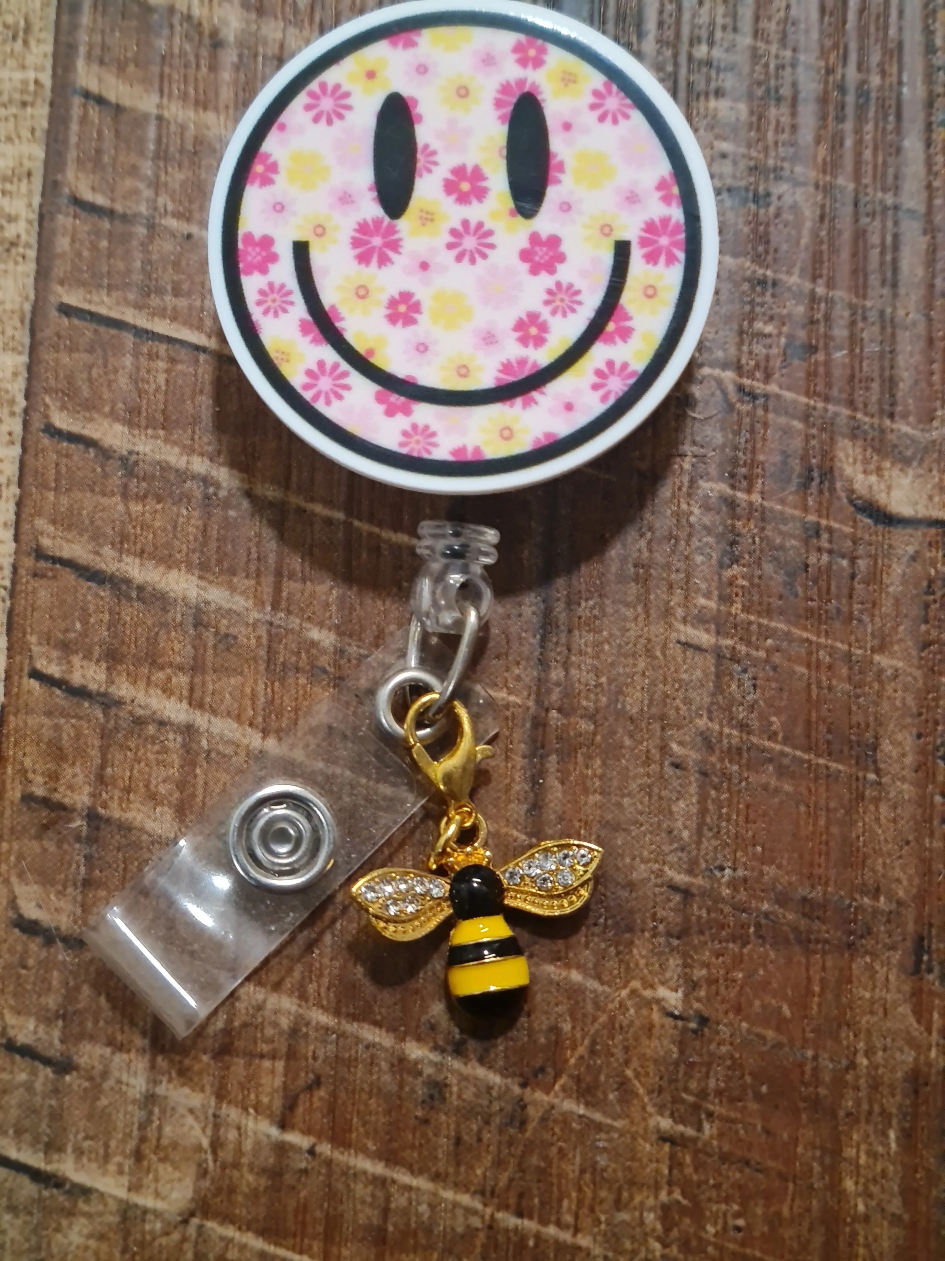 Sparkly Bee ~ ID Badge Reel Charm ~ Custom Made Charms ~ Badge Buddy ~ Badge Accessories ~ Bee Charm