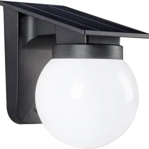 Modern Simple Wall Spherical Light, High Transparency Shade, 14 LED Lights, Solar Charging, 8-12 Hours Lighting, for Yard, Fence, Hallway, Solar Light Outdoor