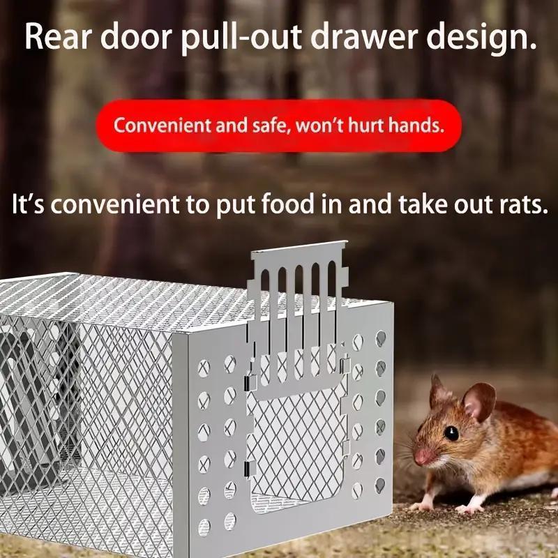 Mouse Cage, 1 Count  1-way Door Design Automatic Mouse Trap, Durable Iron Mouse Cage, Pest & Weed Control Accessories for Home & Office