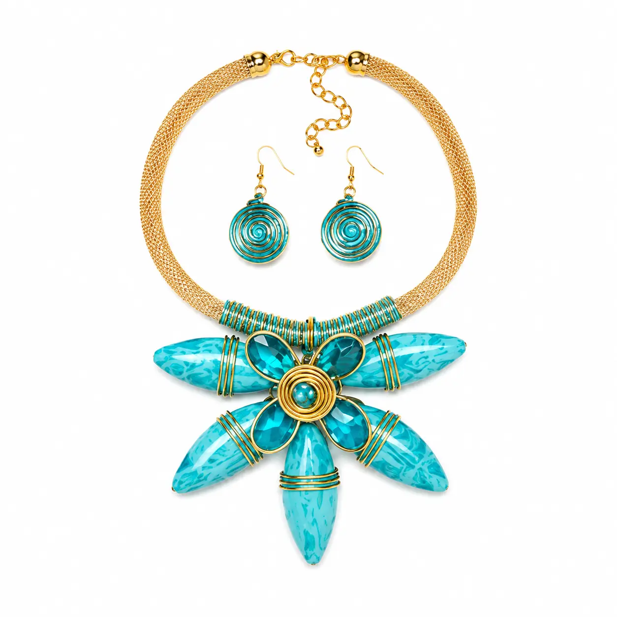 Labelle Necklace Set (Turquoise)