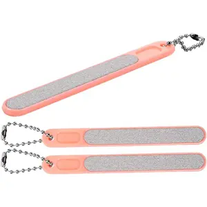 3Pcs Nail Files and Buffers Mini Portable Fingernail and Toenail Filing Tools with Chain for Manicure and Pedicure Home and Salon Use