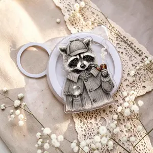 Cute Raccoon Detective MagSafe Phone Grip: Sarcastic Sherlock Raccoon Aesthetic Phone Holder, Raccoon Boujee Gift, Phone or Kindle Holder