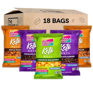 TGB Variety Nut Bites, Keto Snacks, No Added Sugar, Gluten Free, Healthy Low Carb To Go, 0.85oz Bag (Pack of 18)