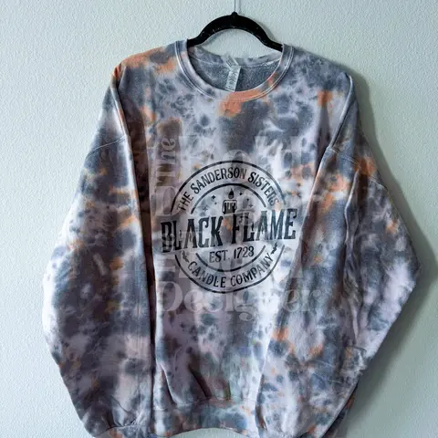 Black Flame Candle Company Hocus Pocus Tie Dye Crewneck Sweatshirt | Witch Sweatshirt