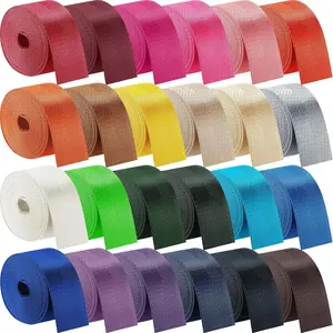 24 Rolls 1/1.5 Inch Wide Nylon & Cotton Webbing Strap, 3.3 Yard 24 Colors Nylon Straps for Bag Making, DIY Craft, Pet Collars, Climbing and Backpack Making