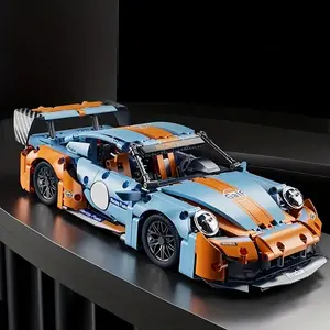 1680 Piece Blue Sports Car Building Set, Fashionable Model Kit, Challenging Race Assembly for Adults, Perfect Gift for Valentine's Day/birthday