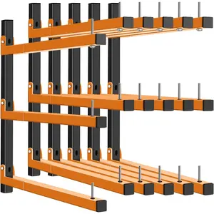 Lumber Rack Wall Mount, Heavy Duty  Storage Racks, 9-Level System Garage Shelving, 1080 Lbs Capacity Organizer Shelves, Folding Orange Brackets, 6 Pack  Metal Shelf for Indoor and Outdoor