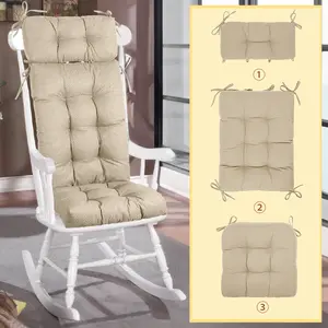 1PC High Back Rocking Chair Cushion, 25x19x4 In, Non-Slip Durable Breathable PVC, Soft Comfortable Touch, for Indoor Chairs & Outdoor Patio Furniture
