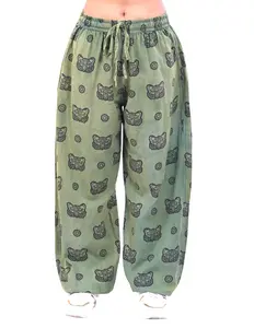 Caravan Closet Boho Tribal Print Cotton Harem Pants