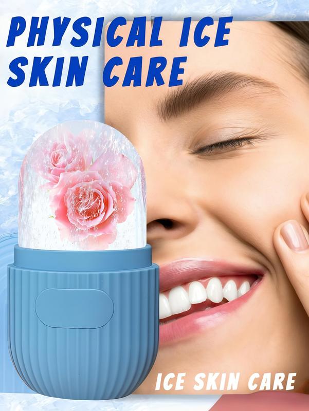 LMMAKE 1Pc Ice Roller for Face and Eye, Silicone Ice Facial Roller, Reusable Ice Cube Roller for Shrink Pores, Anti Wrinkle, Reduce Puffiness, Calming Pink Lemon Blend for Acne Treatment, Skin Care Gift