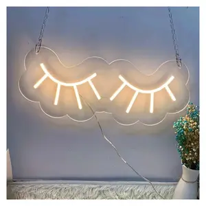 Sign Illuminated Dimmable Eyelashes Neon Sign For Lash Shop Beauty Salon Wall Decor Business Signage Neon Lights 15сmx30сm