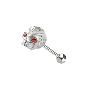 Alien Head Tongue Barbell - 316L Stainless Steel