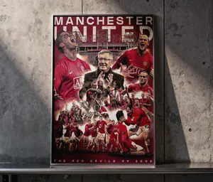 Epic Poster: "Manchester United – Red Devils Legacy" – A Legendary Tribute for Football Fans, Perfect for Lounges, Gaming Rooms and Collector Walls