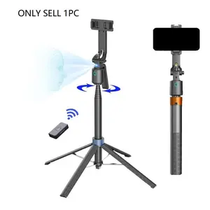 360° Face Recognition Follow Selfie Stick Tripod with Hot Shoe, Multi-Function Selfie Stick with Remote Control for Vlogging, Travel Gadgets, Selfie Accessories, Selfie Stand