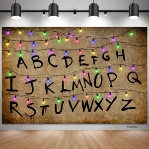 1PC Party Banner 2DFlat Background Letters and Lantern Design Elements Retro Fantasy Theme Durable Polyester Material Reusable Suitable for Birthday Party Background Retro Booth Photography Birthday Gift Decorative Banner