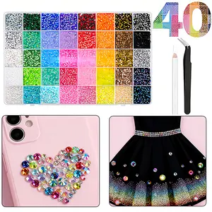 32000 Pieces 40 Colors Jelly Rhinestones Beads for Bedazzling 40 Vibrant 3mm Resin Flatback Gems Diamond Art Kit for Crafting Nails Shoes Books DIY Phone Cases Perfect Gift