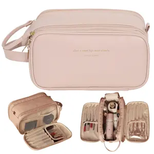 2026 new makeup bag for women — super roomy, easy to carry, and has that high-end look. Perfect for travel and keeping all your skincare stuff organized.