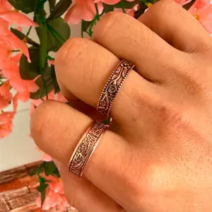 Copper Ring Nickel free Hypoallergenic Colorfast 99.99% Pure Copper Magnetic Rings Unisex Handmade Jewelry And Gifts