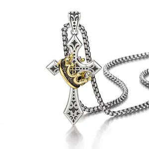 Gothic Style Men's and Women's Cross Personalized Fashion Punk Necklace, Metallic Temperament Party Gift Fashion Jewelry