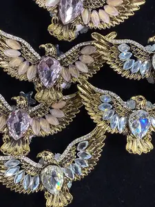 (344-345) 2PCS Eagle Charms | Luxury Rhinestone Wing Pendant for DIY Jewelry