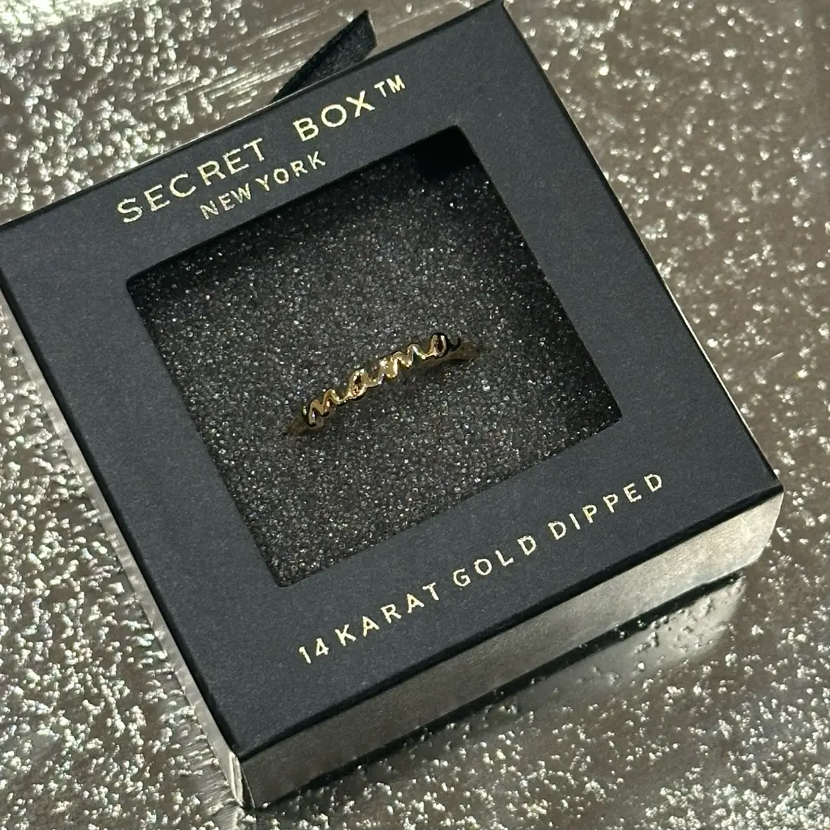Adjustable Gold 'Mama' Ring - 14k Gold Dipped